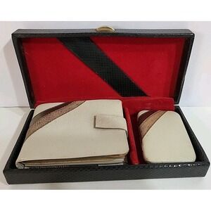 Vintage Lady Buxton Wallet Key Holder Set 60s 70s Billfold Storage Case NOS